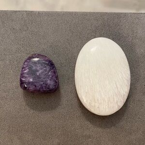 2 Piece Healing Crystal Bundle/Set - Charoite, Scolecite